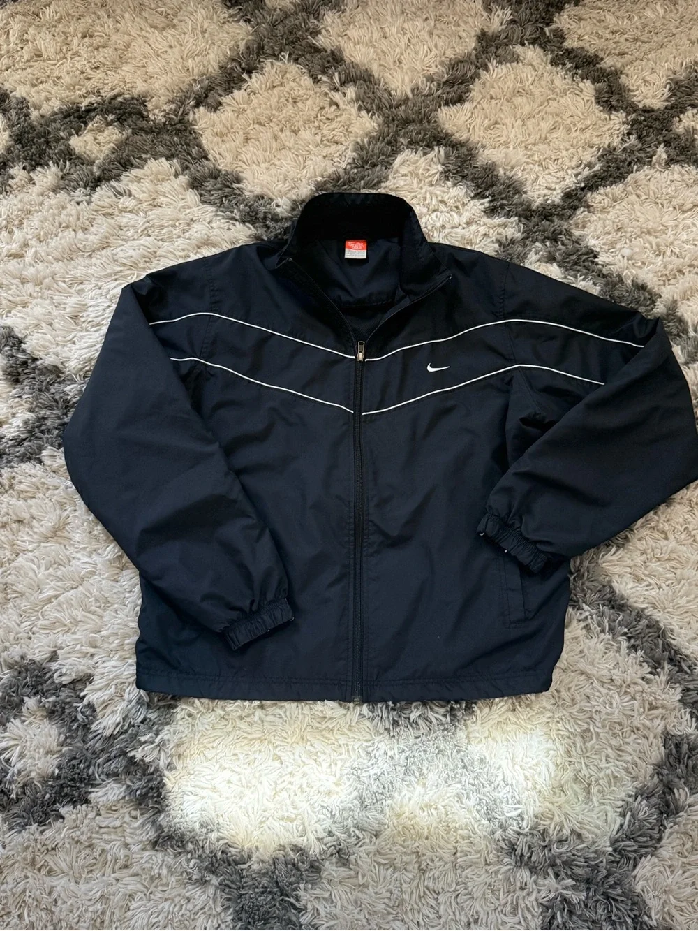 Men’s Vintage Y2K black Nike full-zip windbreaker track jacket and pants